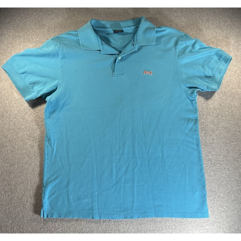 Le Tigre Polo Shirt Mens L Blue Golf Classic Performance Short Sleeve Collared